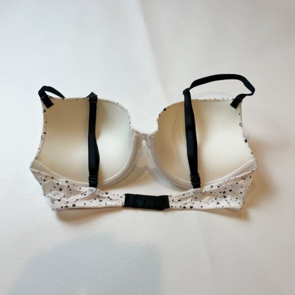 NWOT Victoria's Secret Bra 32D Push-Up White Black Stars B1457 - Picture 3 of 7